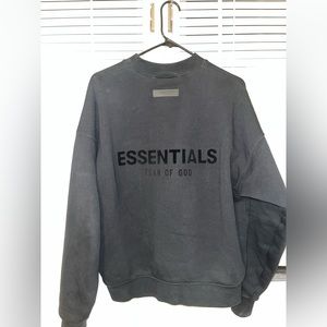 Essentials Fear of God Black Crewneck Sweatshirt